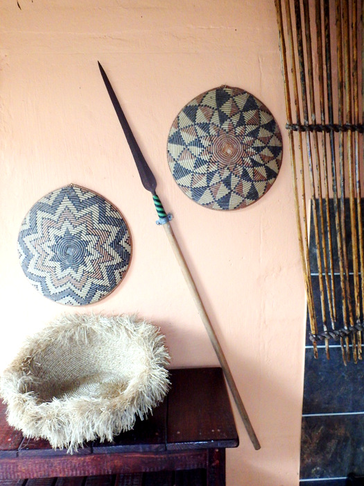 Zulu Short Spear and Baskets.